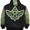 Buy Video Game The Legend Of Zelda Hyrulian Crest Logo Green And Black Zipper Hoodie