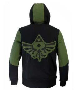 Buy Video Game The Legend Of Zelda Hyrulian Crest Logo Green And Black Zipper Hoodie