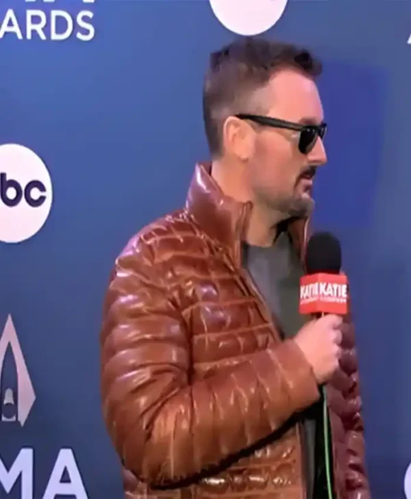 CMA Awards 2024 Eric Church Brown Leather Jacket