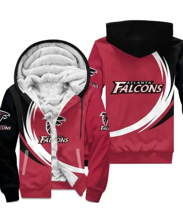 Calvin Atlanta Falcons Printed Fur Hooded Jacket