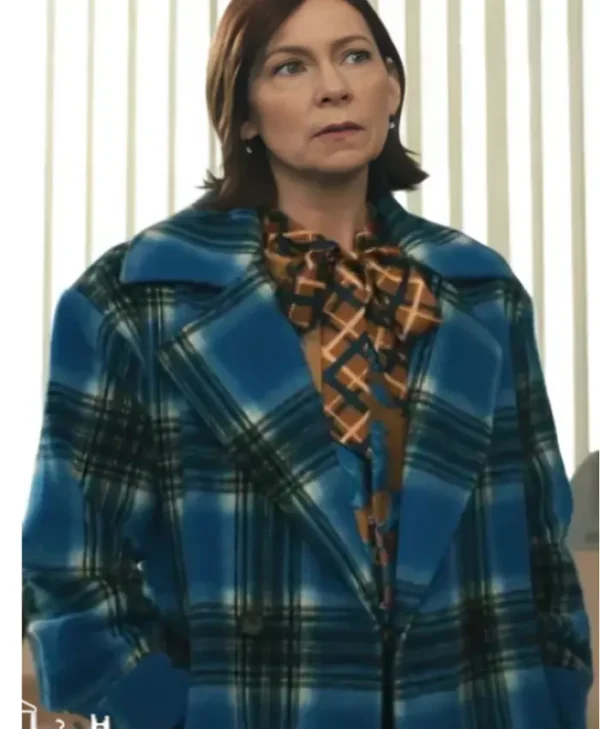 Carrie Preston Elsbeth S02 Blue Plaid Coat