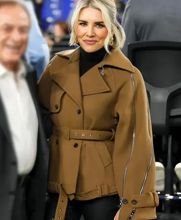 Charissa Thompson Reporter Brown Wool Coat