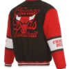 Chicago Bulls Black and Red Wool Varsity Jacket Back