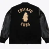 Chicago Cubs Black Out Vintage Logo Varsity Jacket Back