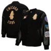 Chicago Cubs Mitchell And Ness Blackout Letterman Varsity Jacket