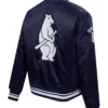 Chicago Cubs Retro Classic Full-Snap Satin Varsity Navy Jacket Back