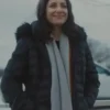 Christmas Cowboy Eliana Ghen Black Puffer Quilted Hooded Coat For Sale