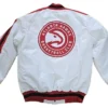 Classic Atlanta Hawks White Satin Jacket Back