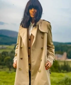 Claudia Winkleman The Traitors UK 2024 Beige Cotton Coat