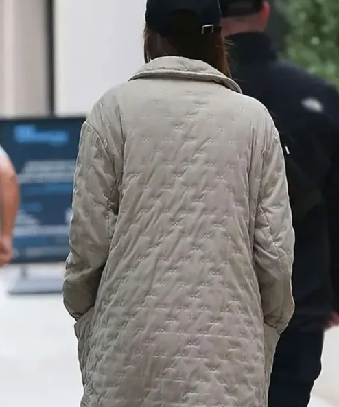 Dakota Johnson Materialists 2024 Quilted Jacket Back
