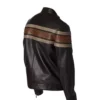Dale Retro Striped Leather Zip-Up Jacket