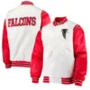 Dalton Atlanta Falcons Red and White Satin Varsity Jacket