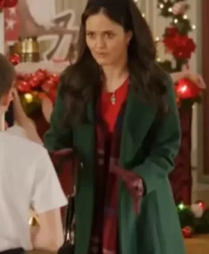 Danica Mckellar A Cinderella Christmas Ball 2024 Green Wool Coat