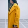 Demi Moore The Substance 2024 Yellow Trench Coat For Sale