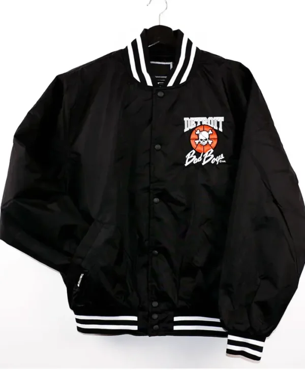 Detroit Bad Boys Coaches Striped Varsity Jacket