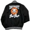 Detroit Bad Boys Coaches Striped Varsity Jacket Back