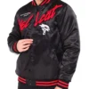 Dodge Hellcat Flame Black Varsity Satin Jacket For Sale