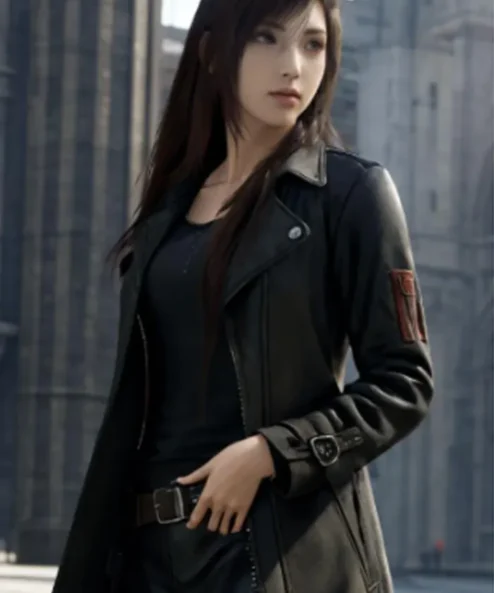 Final Fantasy Vii Advent Children Tifa Lockhart Leather Black Coat