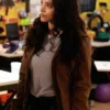 Found Lacey Quinn Brown Leather Jacket For Women