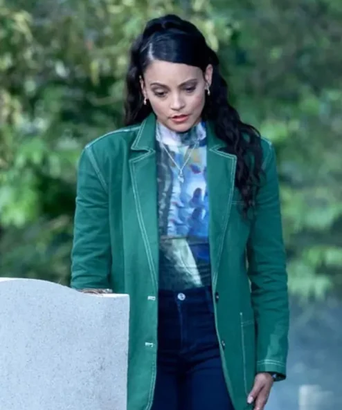Found S02 Lacey Quinn Green Cotton Blazer