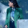 Found S02 Lacey Quinn Green Cotton Blazer For Sale