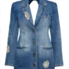 Garcelle Beauvais Real Housewives of Beverly Hills S14 Blue Denim Blazer For Sale