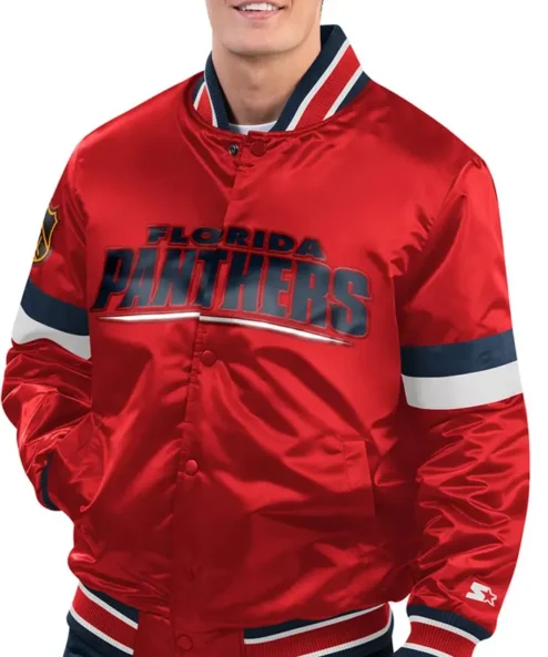Home Game Florida Panthers Red Satin Jacket