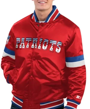 Home Game New England Patriots Red Satin Jacket