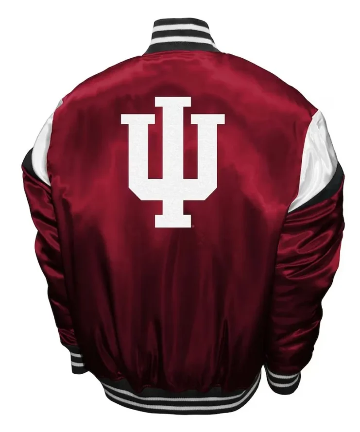 Indiana Hoosiers Power Burnt Crimson Satin Jacket Back