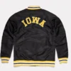 Iowa Hawkeyes Script Satin Varsity Jacket Back
