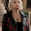 Janine Smurf Cody Animal Kingdom Black Leather Biker Jacket