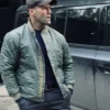 Jason Statham Green Bomber Quilted Jacket For Sale