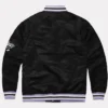 K-State Wildcats Script Black Satin Varsity Jacket Back