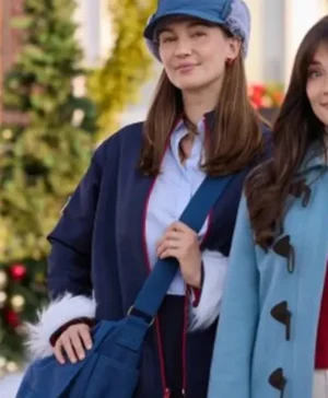 Katherine Barrell A ’90s Christmas 2024 Blue Jacket