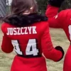 Kristin Juszczyk 49ers Red Snowsuit