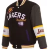 LA Lakers Black and Charcoal Wool Varsity Jacket