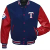 MLB Texas Rangers Red and Blue Varsity Jacket