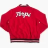 Maryland Terrapins Retro Terps Script Satin Bomber Jacket Back