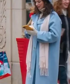 Meghan Ory Believe In Christmas 2024 Blue Wool Coat For Sale