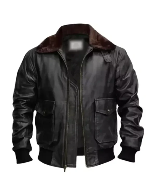 Mens G-1 Flight Distressed Vintage Bomber Jacket