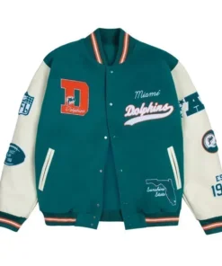 Miami Dolphins Sunshine State Aqua Letterman Jacket