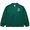 Milwaukee Bucks Vintage Green Satin Zip Bomber Jacket