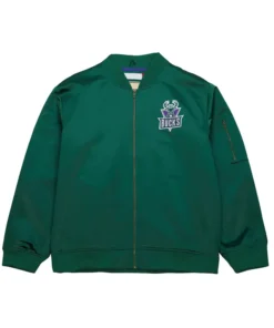Milwaukee Bucks Vintage Green Satin Zip Bomber Jacket