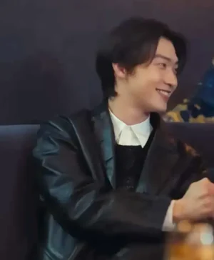 Min Ho XO Kitty S02 Black Leather Blazer