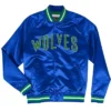 Minnesota Timberwolves Hardwood Classic Blue Satin Jacket
