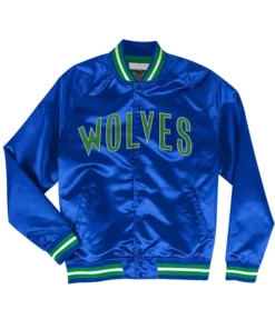 Minnesota Timberwolves Hardwood Classic Blue Satin Jacket
