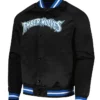 Minnesota Timberwolves Hardwood Classics Black Satin Jacket