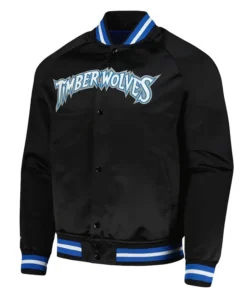Minnesota Timberwolves Hardwood Classics Black Satin Jacket