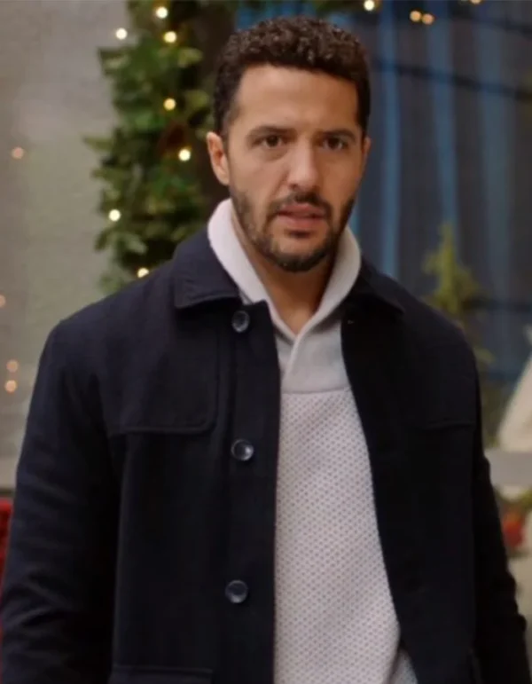 Mom’s Christmas Boyfriend 2023 Zach Smadu Blue Peacoat