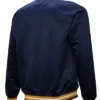 Notre Dame Fighting Irish Lightweight Navy Satin Letterman Jacket Back
